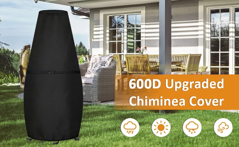 Funda protectora impermeable para chimenea de patio