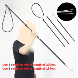 Arpón de pesca de aluminio negro, tenedor de 5 dientes, caña de pescar, arpón, pistola de buceo, 3 piezas