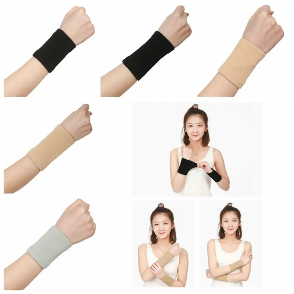 Muñequera de fibra de poliuretano para Yoga, muñequeras elásticas transpirables, funda fina colorida para muñeca para deportes al aire libre - imagen 4
