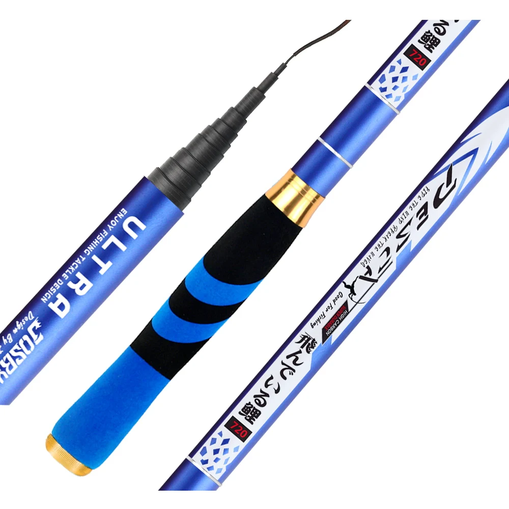 JOSBY-caña de pescar para carpa, aparejo telescópico de fibra de carbono dura, portátil, ultraligero, 2,7/3,6/4,5/5,4/6,3 M - imagen 2