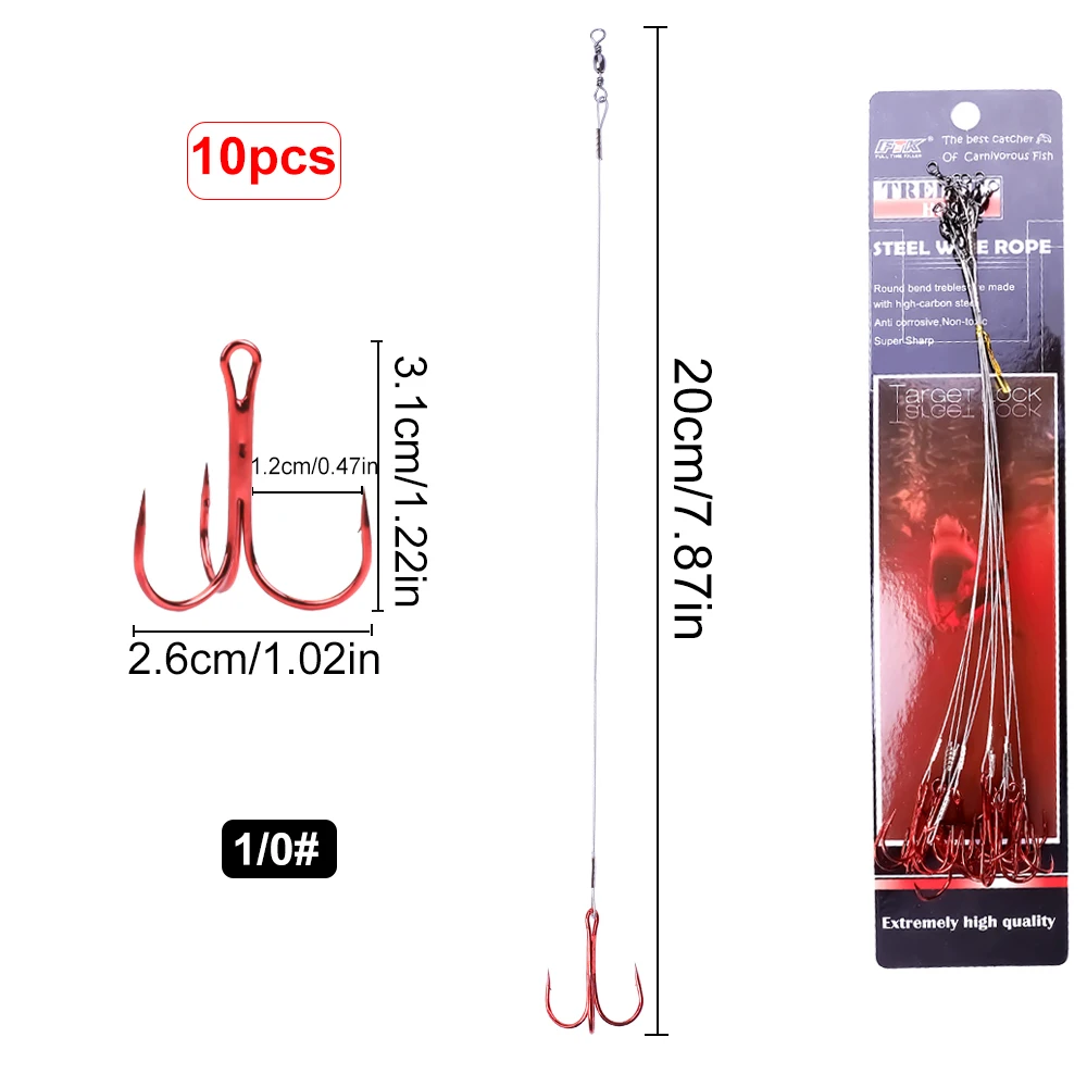 10pcs 25cm-hook 1-0