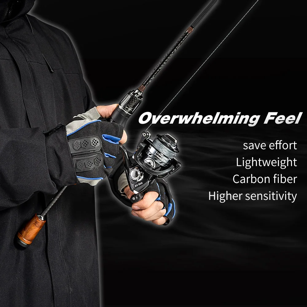 JOF-caña De pescar giratoria De fibra De carbono, 1,39 M, 1,55 M, 1,68 M, 1,8 M, para Lucio, trucha, Pesca en agua salada - imagen 4