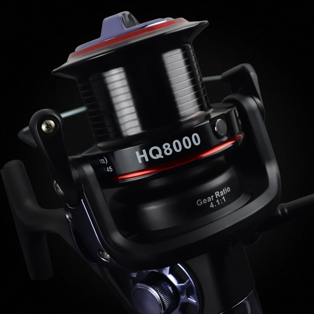Hirisi carretes de pesca de carpa, alimentador de freno doble con carrete giratorio Extra gratis, HQ8000 - imagen 5