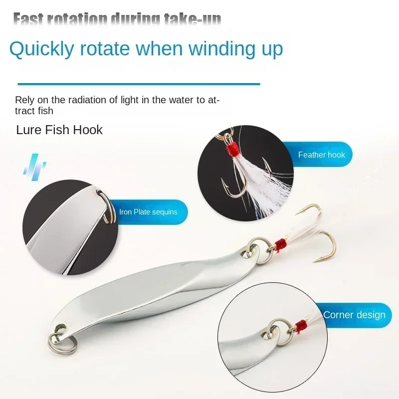 1 Uds. Señuelos de cuchara giratoria de Metal señuelo de pesca de trucha cebo duro lentejuelas Paillette cebos artificiales Spinnerbait herramientas para peces 5g-28g - imagen 2