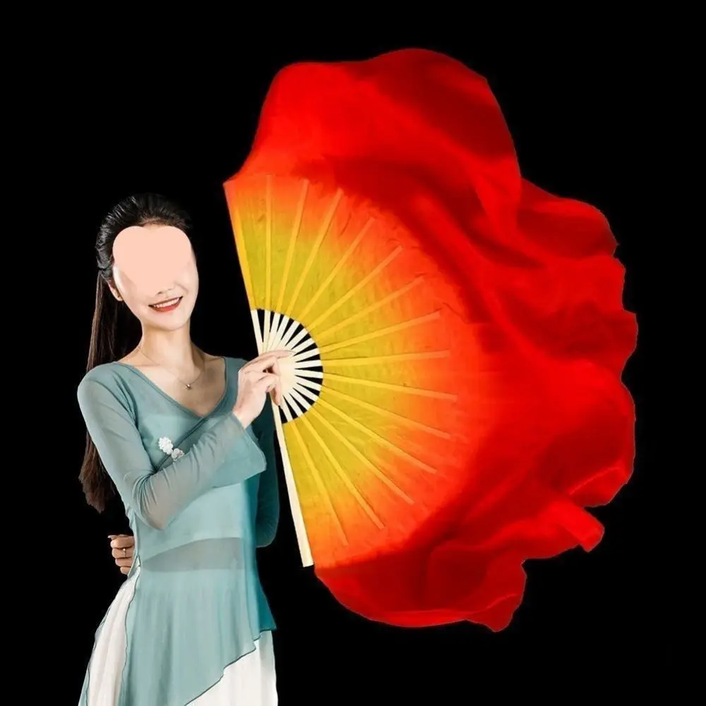 Abanico corto chino de bambú para danza del vientre, 31/36cm, pares de práctica de bailarina de imitación larga, abanicos de bambú para danza Yangko