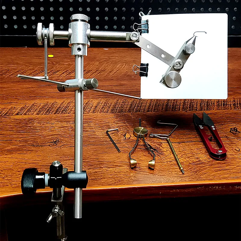 Herramienta de atado de moscas giratoria de 360 grados, cebo para moscas, tornillo de banco para atar moscas y convertidor de ángulo para hacer señuelo de pesca de trucha y salmón - imagen 2