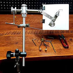 Herramienta de atado de moscas giratoria de 360 grados, cebo para moscas, tornillo de banco para atar moscas y convertidor de ángulo para hacer señuelo de pesca de trucha y salmón