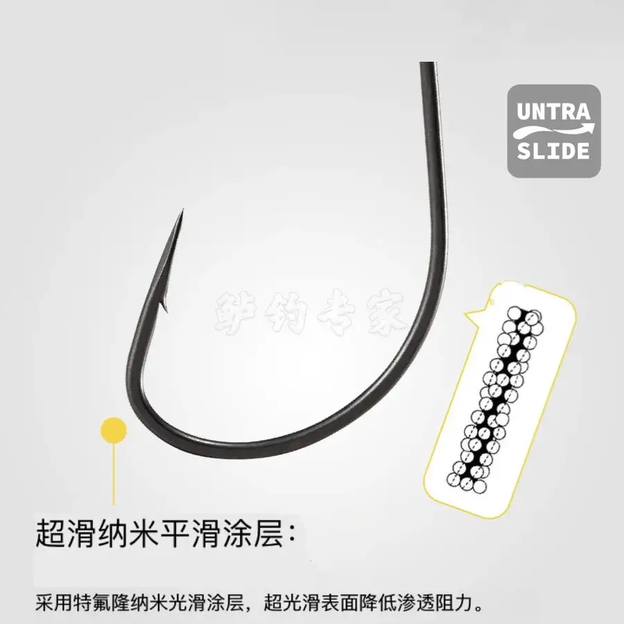 Anzuelo de pesca invertido American Nako, anzuelo de pesca invertido fino fino, anzuelo loco, atletismo de pozo negro recubierto súper antideslizante - imagen 2