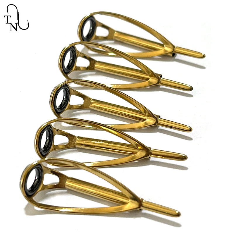 Guía de caña de pescar giratoria mediana, soporte de acero inoxidable, anillos de cerámica, accesorios de caña de pescar DIY, 10 juegos, TN75-1 - imagen 4