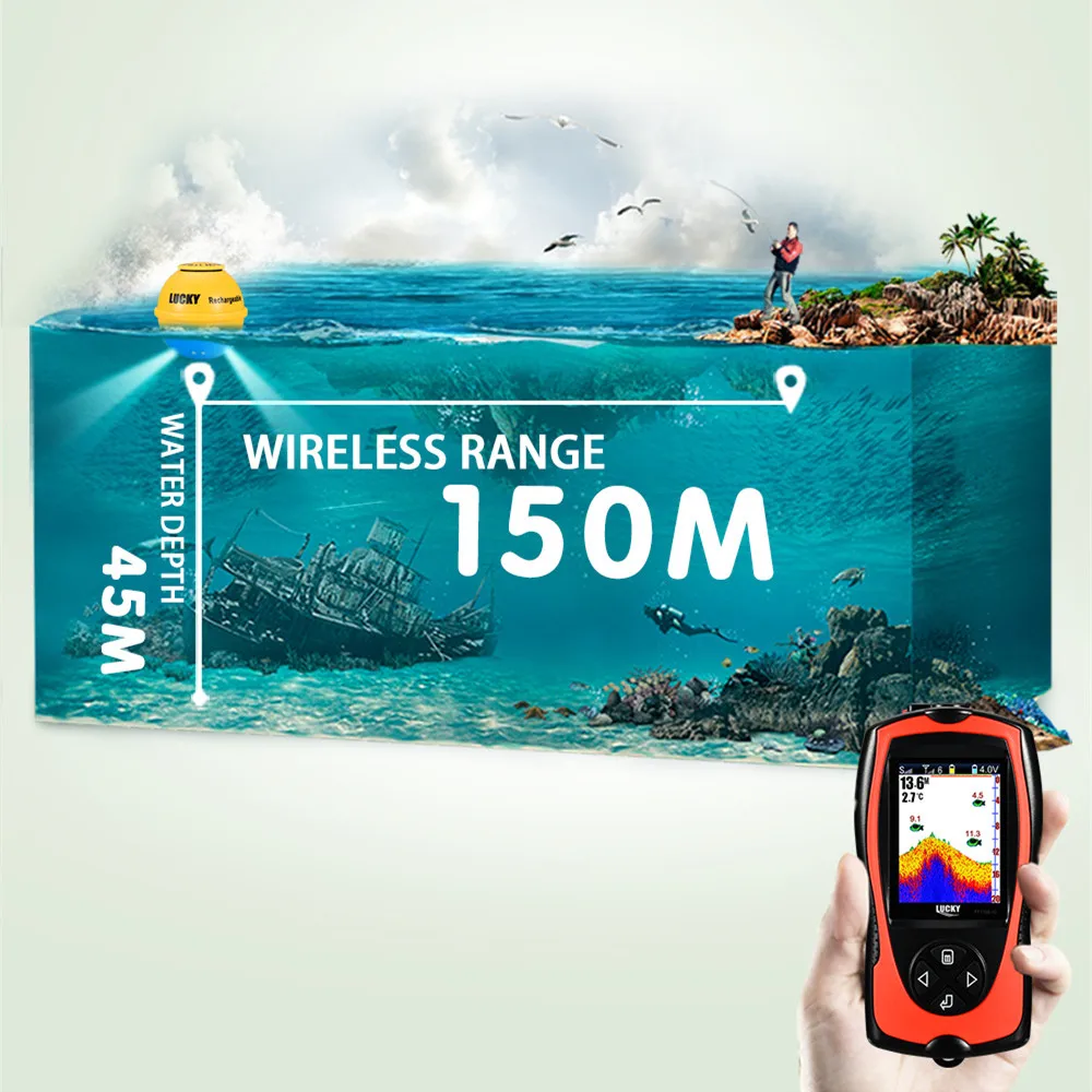 Lucky Sonar – Localizador de peces portátil con sensor inalámbrico - imagen 3