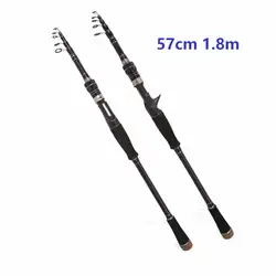 ZZ113 sección corta portátil 1,8 m 2,1 m 2,4 m 2,7 m 3m 3,3 m 3,6 m MH señuelo fundición telescópica caña de pescar giratoria fibra de carbono
