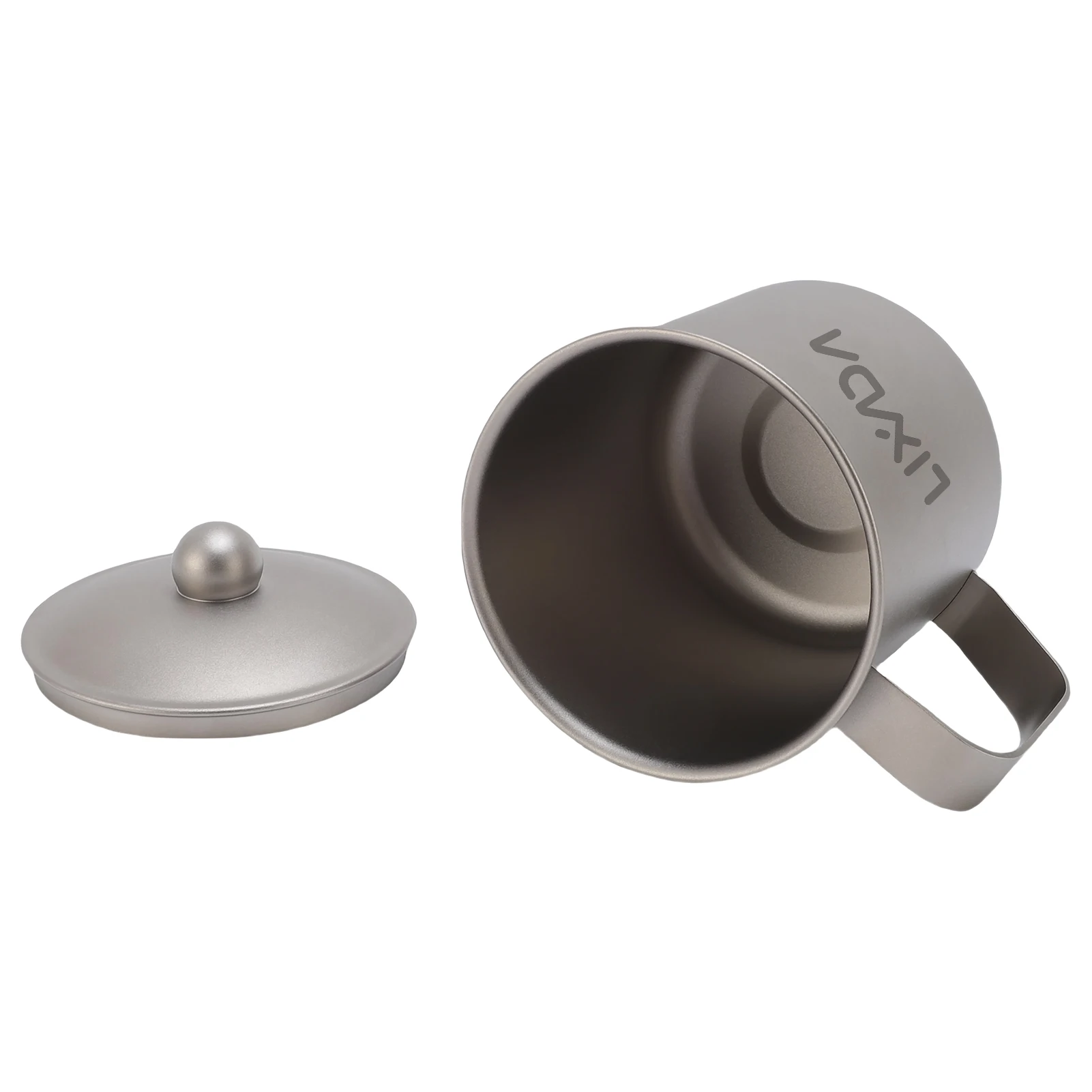 Taza de Camping, taza de Camping, taza de Ti pura de 360ml con tapa para agua al aire libre, taza de té y café para cocinar té, equipo de supervivencia - imagen 3