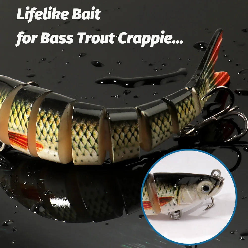 GOBAIT Swimbait 11g 16g 27g señuelo multiarticular hundimiento lento natación biónica Pesca lubina anzuelo triple aparejos de Pesca de carpa cebo duro - imagen 5