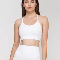 Top corto de Fitness, Sujetador deportivo con espalda de belleza, ropa interior ajustada a prueba de golpes para Yoga, sujetador de entrenamiento cómodo y transpirable para niñas