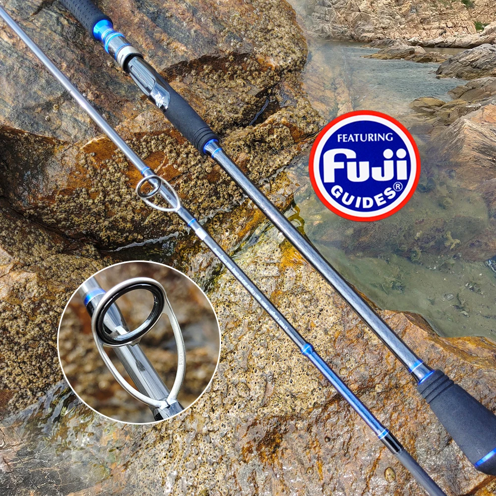 ROLLFISH-varilla de Jigging de agua salada de fibra de carbono de acción rápida, ideal para guías Fuji de atún en alta mar y asiento de carrete + línea de PE de 100m - imagen 5