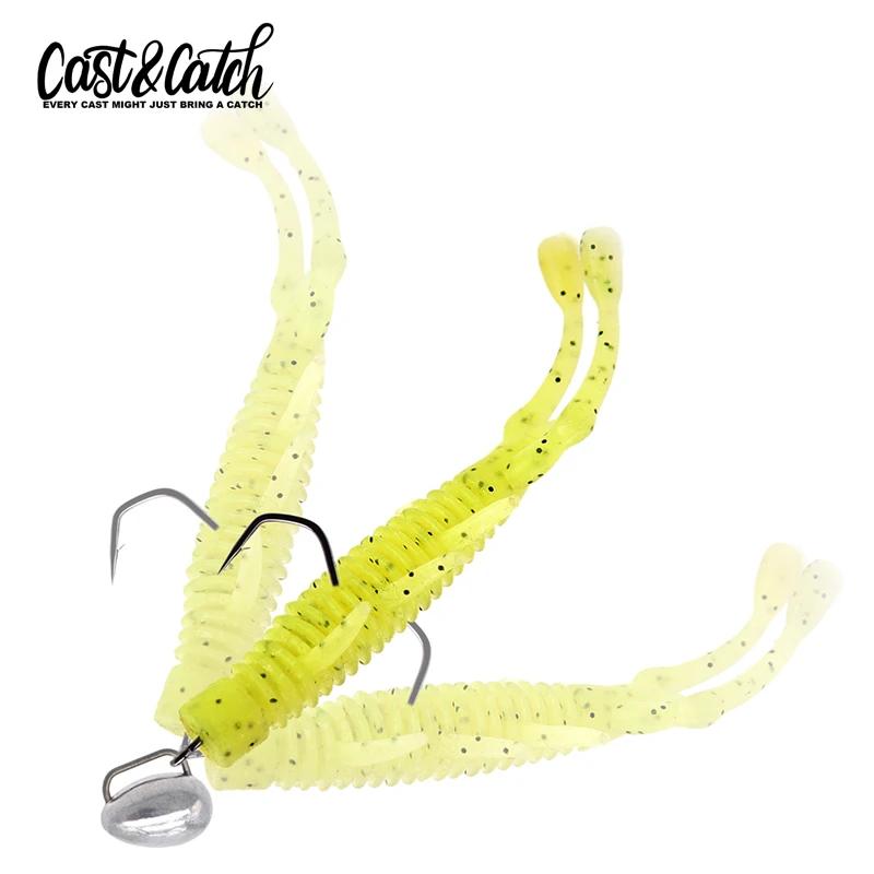 Cast & Catch 5 uds anzuelos de aparejo de caída gratis señuelo de pesca anzuelo de plomo gusano suave cebo suave libre para Swing Bass anzuelo anti-colgante - imagen 2