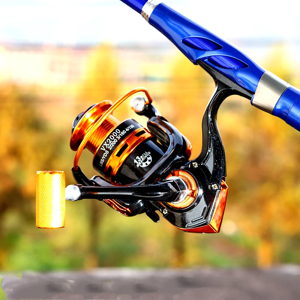 JOSBY-carrete de Pesca giratorio serie 1000 ~ 7000, rueda de Metal 13 BB, herramientas de Pesca de carpa de agua salada