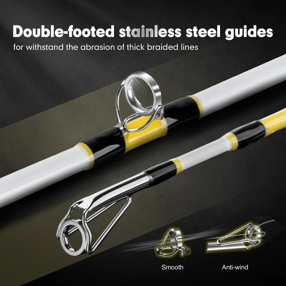 Goture RAIDRR & Anglerbasics caña de pescar de bagre de acción rápida, espacios en blanco de vidrio de alta resistencia, caña de fundición M, varillas sólidas sensibles al poder - imagen 4