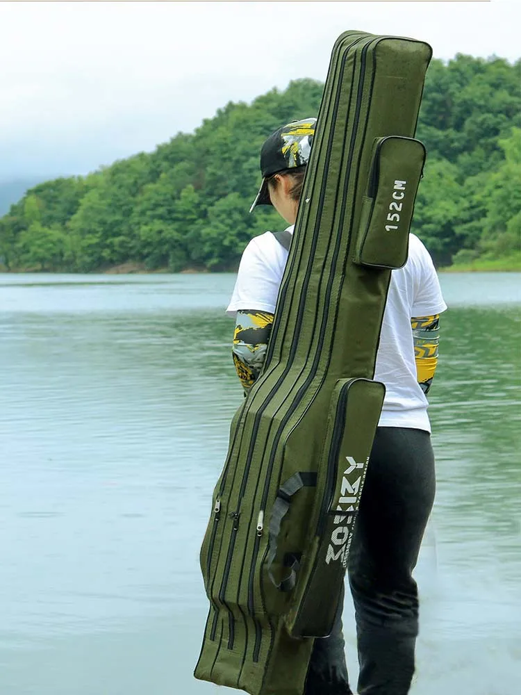 Bolsa de almacenamiento para caña de pescar, tela Oxford multifuncional de 1/2/3 capas de gran capacidad - imagen 5