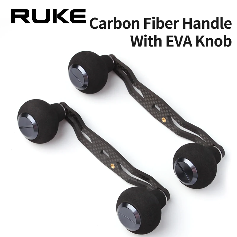 Mango de carrete de pesca Ruke, Material de carbono de 120/130mm con perilla EVA para carrete de Baitcasting, tamaño del agujero 8*5/7*4mm, accesorio - imagen 2