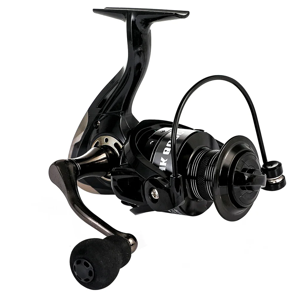 Carrete giratorio de alta calidad, mango de carrete de Metal, plantilla de mar, carrete de carpa, arrastre máximo de 8KG para pesca, bobina 2000 3000 4000 5000 6000 7000 - imagen 5