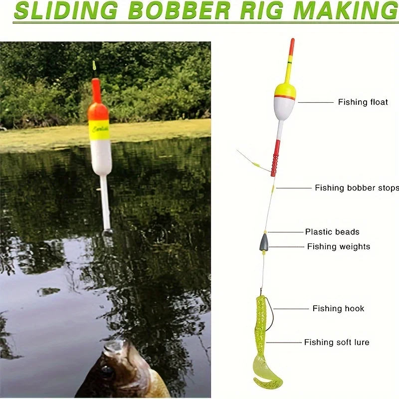Topes de bobber deslizantes con cuentas para flotadores de pesca - imagen 4