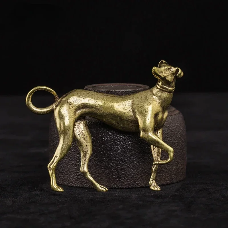 Figuras vintage de perros en latón macizo – Adornos artesanales para mesa - imagen 3