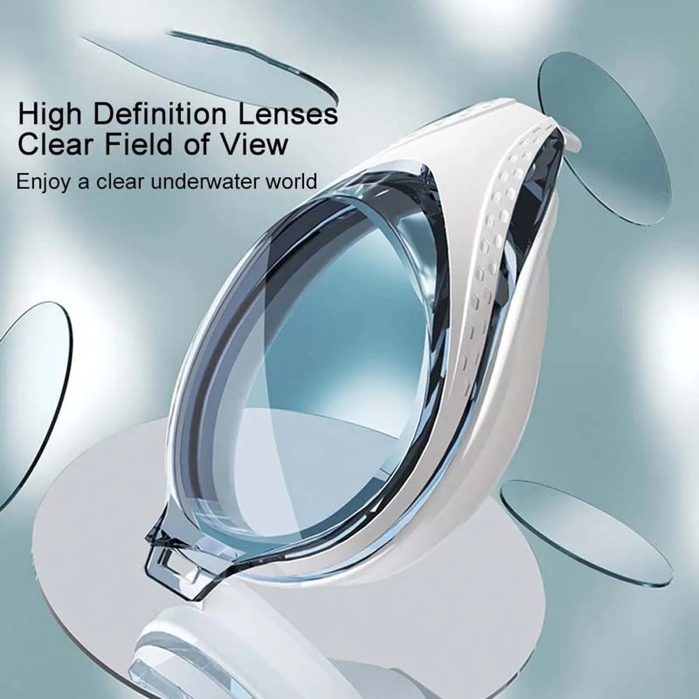 Gafas de natación impermeables de TPU con marco grande, pieza nasal desmontable, gafas de natación de Color contrastante, gafas de natación antiniebla de silicona aptas 3D - imagen 4