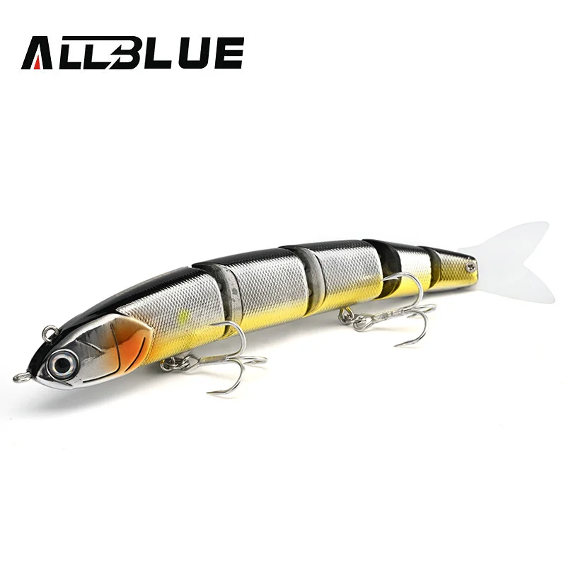 ALLBLUE ALIVE BAIT 140mm 16,5g señuelo de pesca flotante articulación Minnow Swimbait palo cola de silicona Topwater Bass Pike aparejos