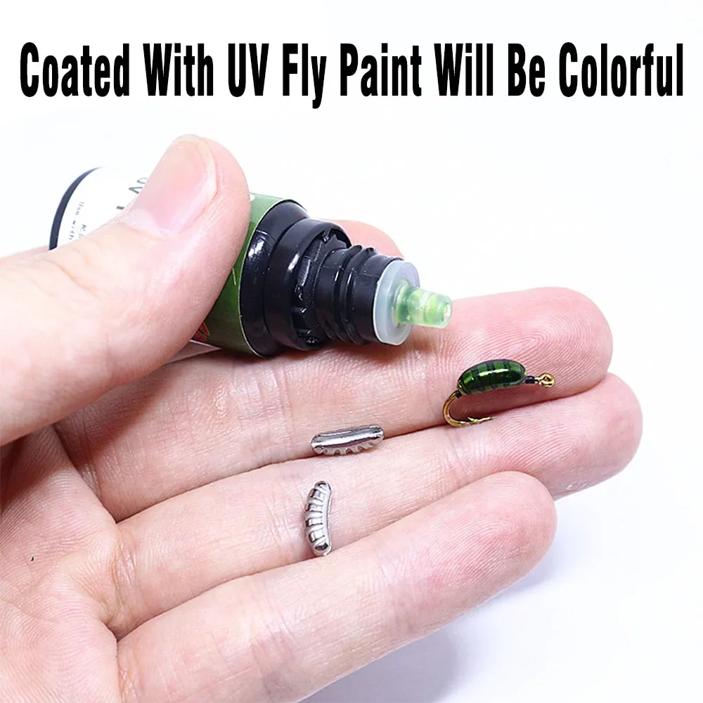 MNFT-deslizamientos de pesca con mosca, 6 uds., cuerpo de tungsteno pesado, cuentas traseras acanaladas, Scud/gamba/cuerpos de ninfa, Material de gancho para atar moscas - imagen 5