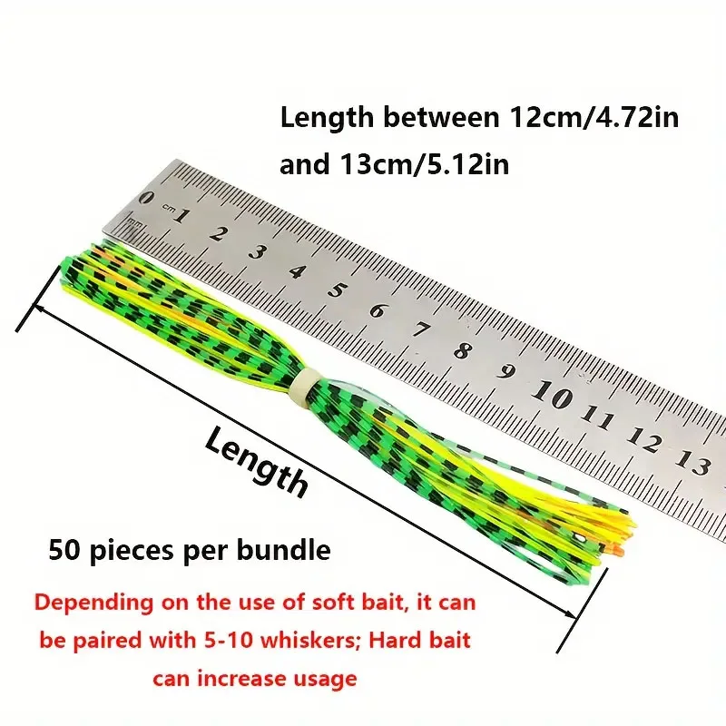 Paquete de 12 faldas de pesca de silicona de 13cm para Spinnerbait Buzzbait, señuelos de goma, faldas de calamar DIY, accesorios de Material para atado de moscas - imagen 3