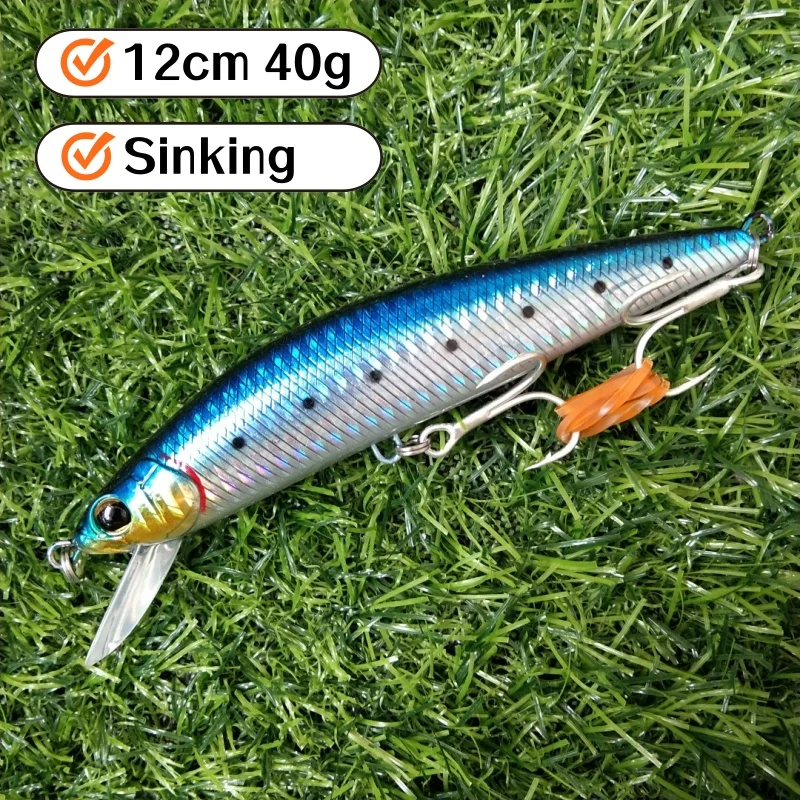 Swolfy-señuelo de pesca de mar de agua salada, pececillo pesado, 12cm, 40g, cebo Artificial profesional, accesorios de pesca, señuelo para Lucio - imagen 2