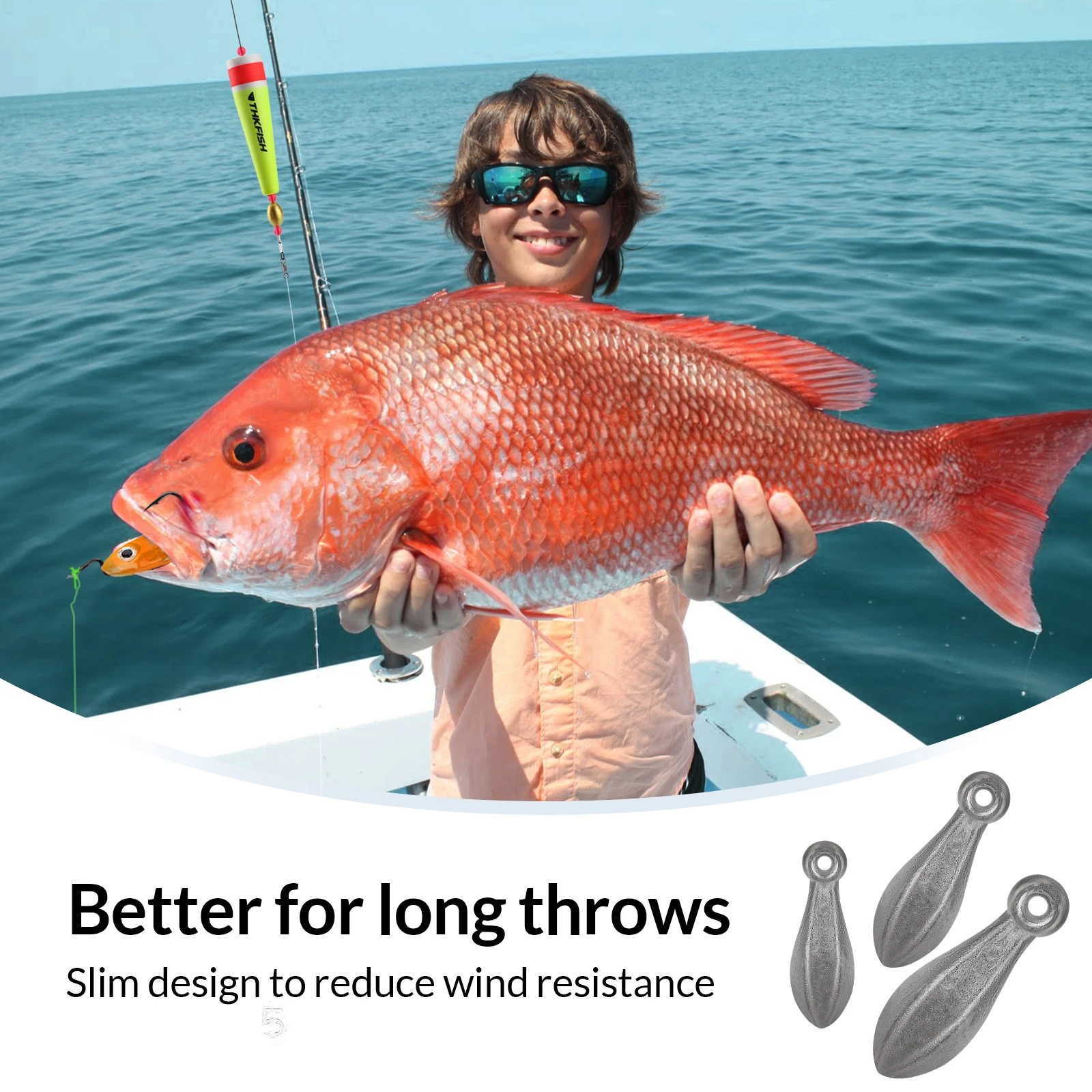 Juego de pesas de pesca aerodinámicas, 4 Uds., 28g, 85g, forma de bala, Kit de pesas de plomo para pesca en el mar - imagen 5