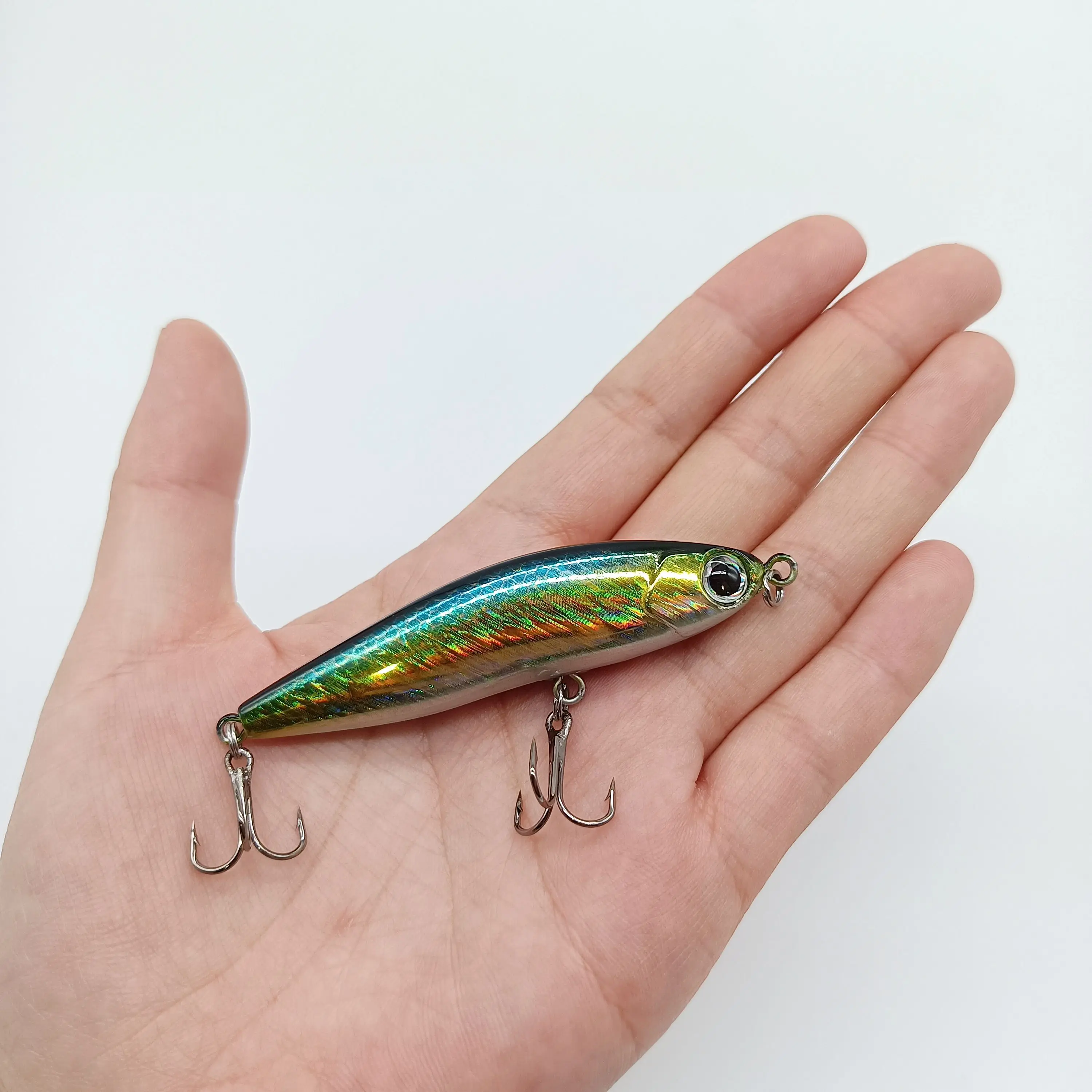 DUODUOYU-señuelo de Pesca de lápiz que se hunde, 1 piezas, 12,8g/78mm, ojos 3D, Wobblers Isca, cebo duro Artificial, aparejos de Pesca de lubina - imagen 4