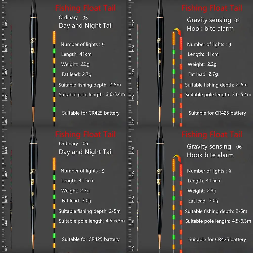 Boya de ataque, luz que cambia de Color, tubo de deriva deslizante, flotador inteligente superior, flotador electrónico, cola, flotadores electrónicos, alarma de mordedura de boya - imagen 5