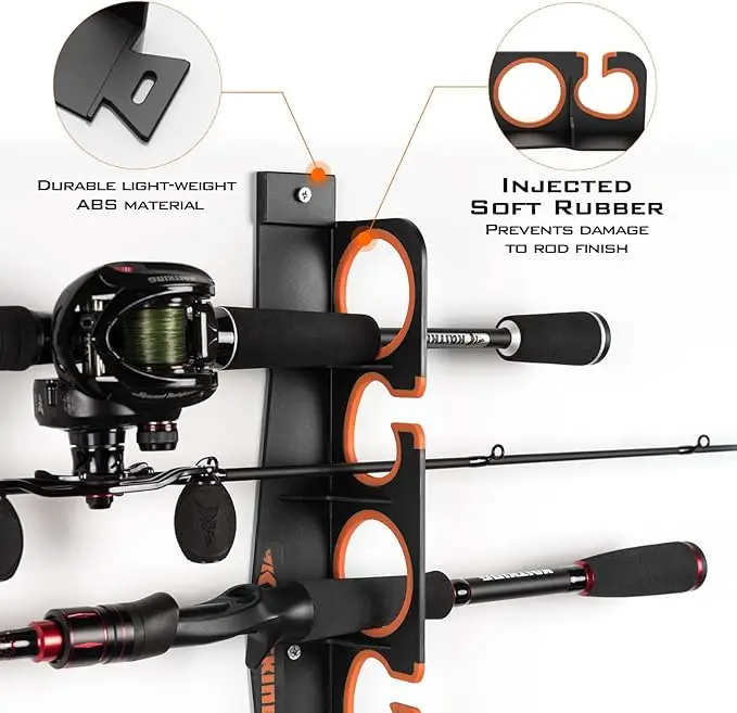 Soporte para caña de pescar KastKing SafeGuard para garaje, estante para caña de pescar montado en la pared o en el techo, organizador de almacenamiento, soporte para caña de pescar - imagen 4
