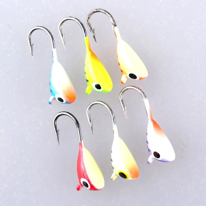 Señuelo de pesca en hielo en forma de ballena, Mini anzuelo de cabeza de plomo de Metal, cebo de pesca Jigging, aparejos de pesca en hielo de invierno, 6 piezas, 2cm, 16g - imagen 5