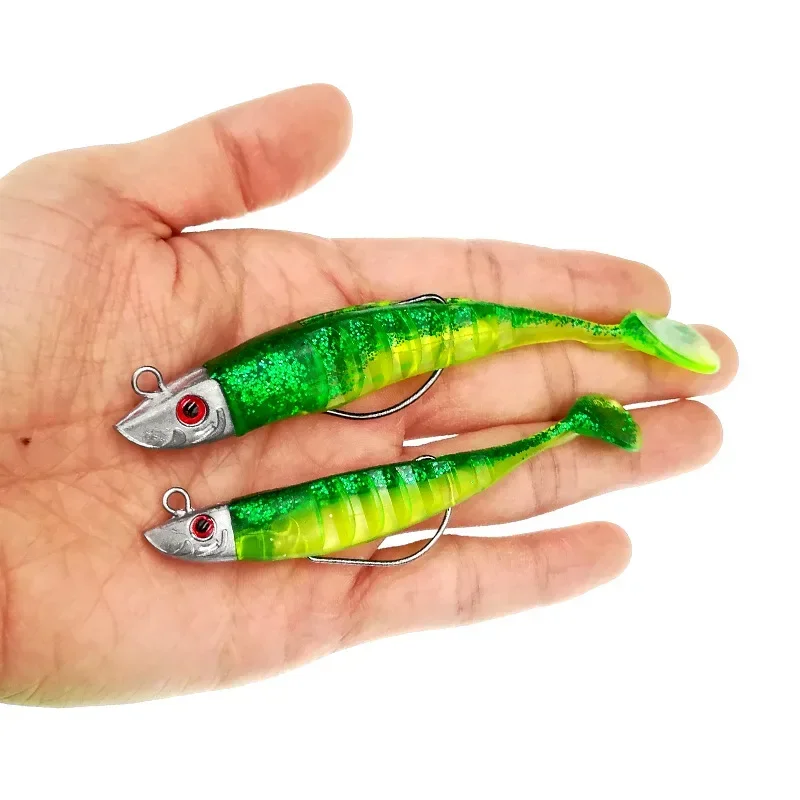 Señuelo de vinilo bicolor para jigging – Cola en T agua salada - imagen 3