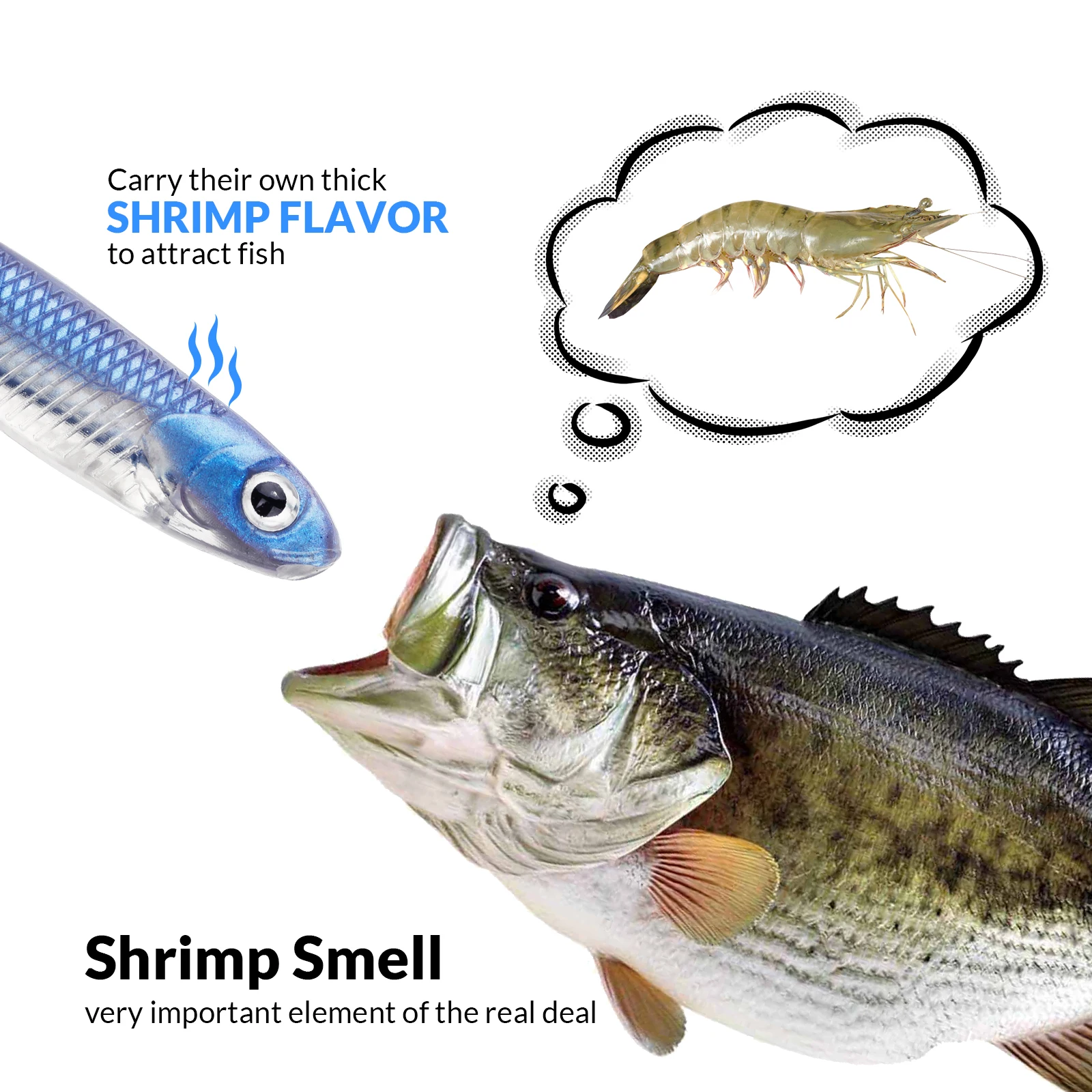 THKFISH 6 uds cebo de silicona Señuelos de Pesca 7,5 cm Jerk Shad goma suave gusano cebos artificiales para pesca de carpa agua dulce - imagen 5