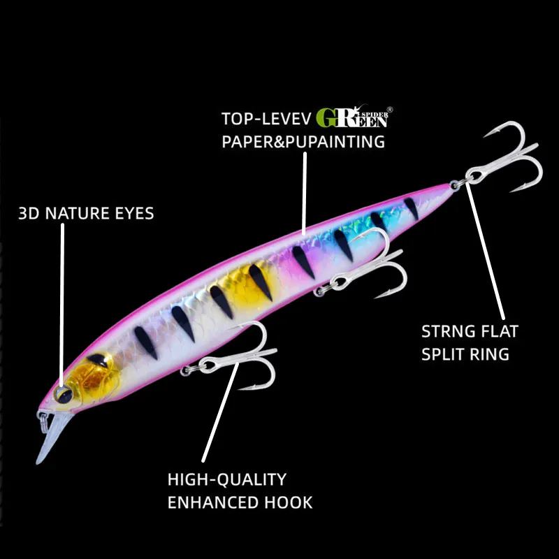 Jerkbait de cara plana, Wobblers flotantes de 2023mm y 30g para Pesca en agua salada, Lucio, atún, novedad de 160 - imagen 3