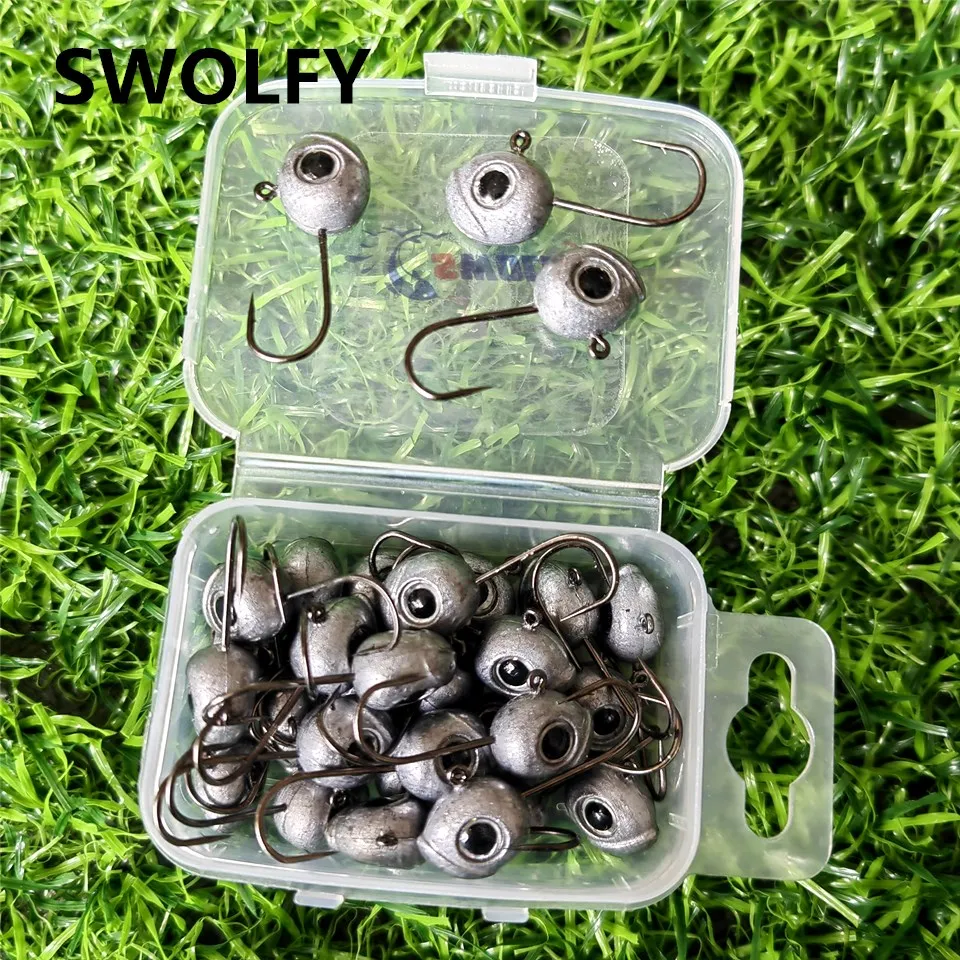 Swolfy-Mini anzuelos de pesca, 30 piezas, 1g, 1,8g, 3,5g