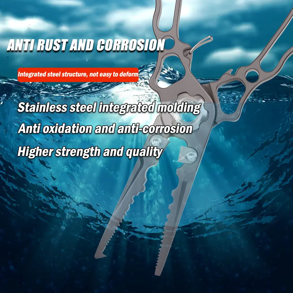 Alicates de pesca multifuncionales de acero inoxidable de alta dureza, accesorios, tijeras, cortador de línea, removedor de anzuelos, herramienta de pesca al aire libre - imagen 3