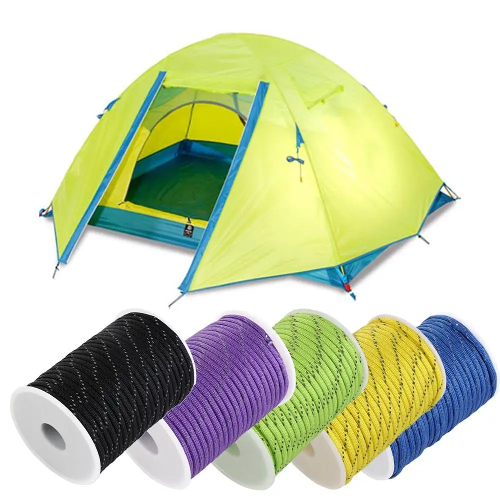 Tendedero reflectante para tienda de campaña, cuerda de viento, correa de cordón, Paracord, paraguas, línea de paracaídas - imagen 3