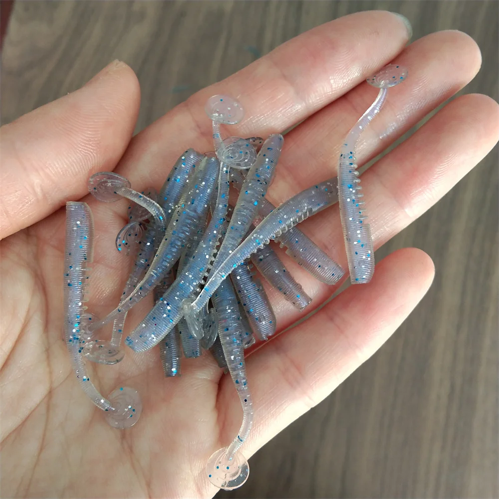 TSURINOYA-señuelo de pesca flexible, 6 bolsas, 120 piezas, cola en T, 38mm, 0,4g, cebo Artificial de silicona UV suave para peces de roca Ajing - imagen 4