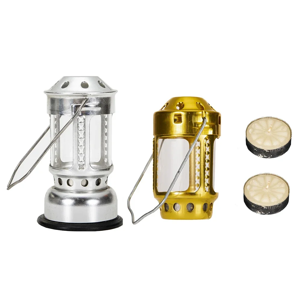 Nueva vela de cera de té, Mini lámpara colgante de vela para pesca nocturna de aleación de aluminio brillante, luz ambiental para pesca al aire libre y acampada - imagen 5