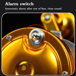 Carrete de Pesca de Tambor de Metal Completo, Sistema de Doble Freno 2+1BB, para Pesca de Jigging, Pesca en Barco, Pesca de Carpas, Carrete de Baitcasting, Agarre para Agua Salada