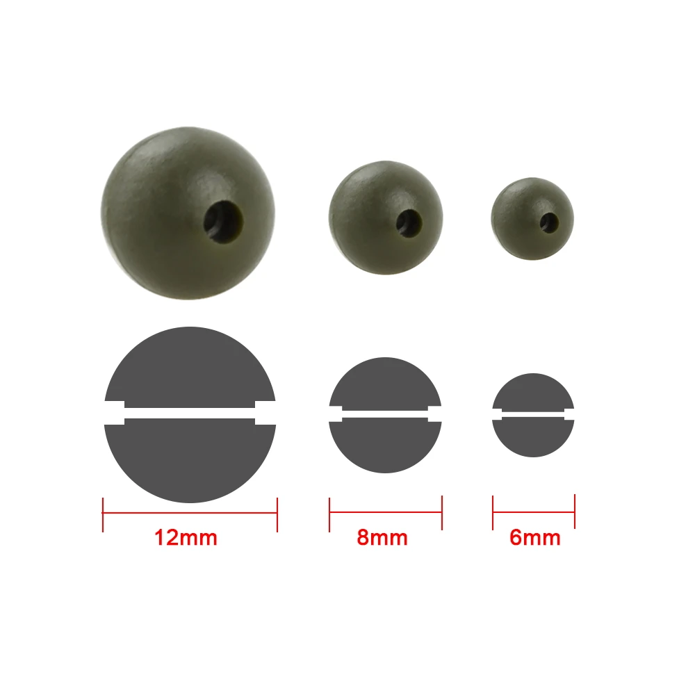 20 piezas cuentas de goma para pesca de carpa, cuentas de aparejo suave verde, aparejo Terminal de pesca AG131 - imagen 3