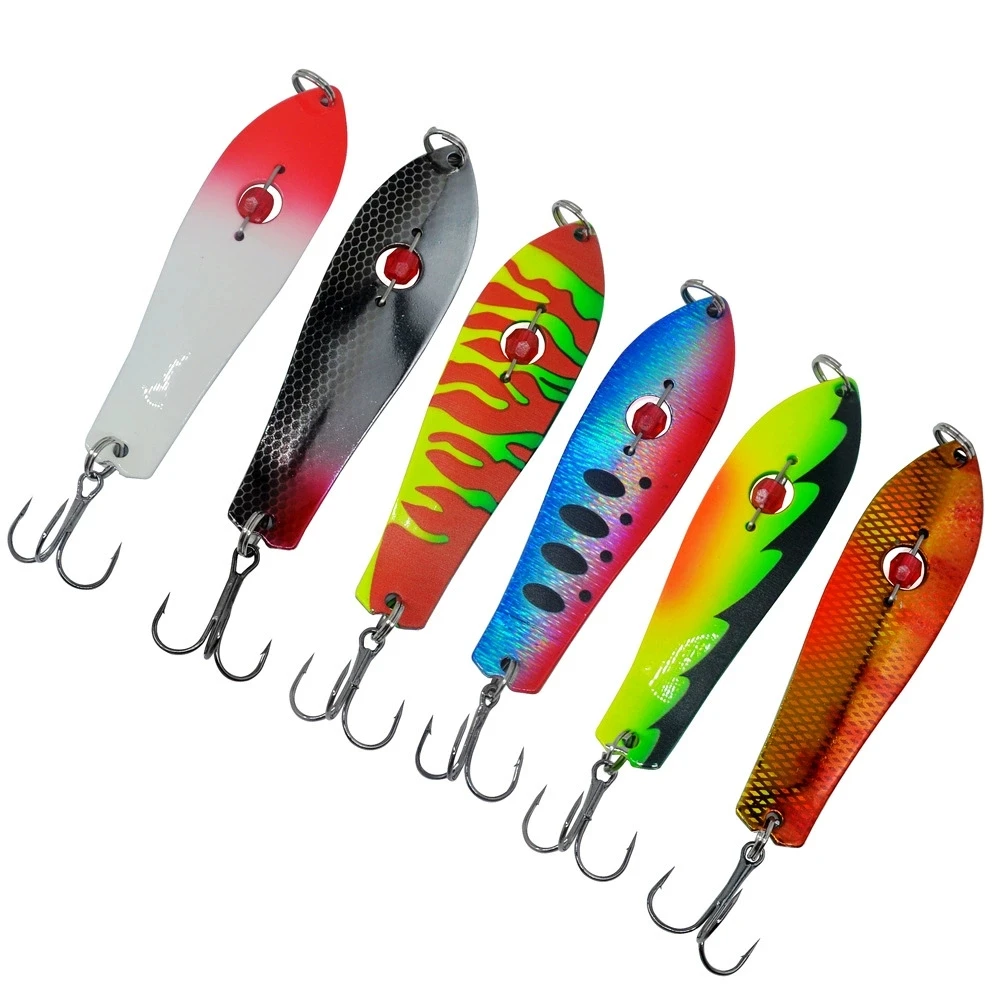 Señuelo tipo cuchara de pesca, 28g, plantillas de Metal fundido largo, cebo duro que se hunde, cucharas de hierro, señuelos artificiales, 1 pieza en oferta