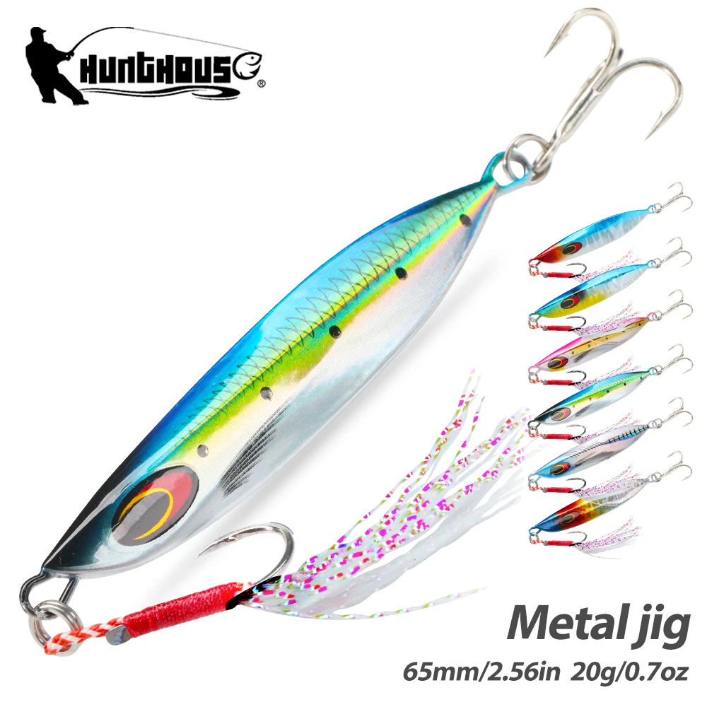 Hunthouse-señuelo de pesca con plantilla de Metal, cuchara, cebo duro de hundimiento lento, 65mm, 20g, fundición de jigging para Lucio de agua salada, aparejos de pesca de trucha - imagen 2