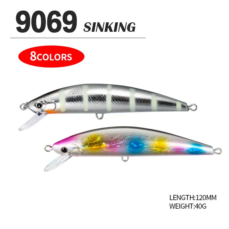1 pieza señuelo de pesca en agua 120mm40g flotante Swinger señuelo duro Artificial simulación señuelo gancho Swinger manivela señuelo ojos 3D 2,0 m - imagen 3